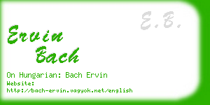 ervin bach business card